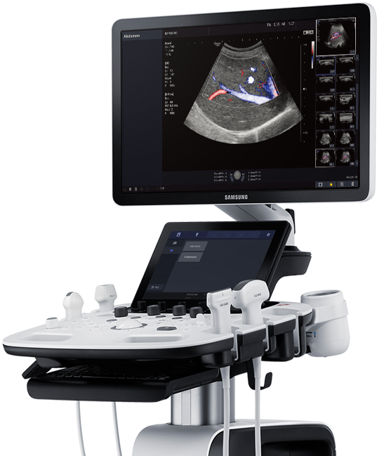 Ultraschallsystem HS40 von Samsung mit Ultraschallbild Strain +.