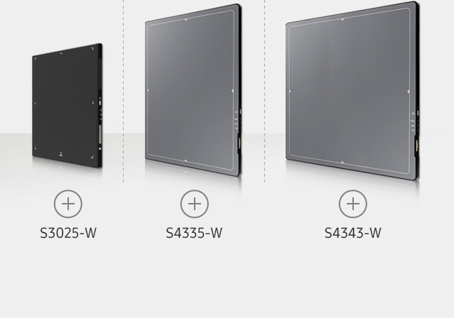 Drei Detektoren von Samsung in unterschiedlichen Größen.