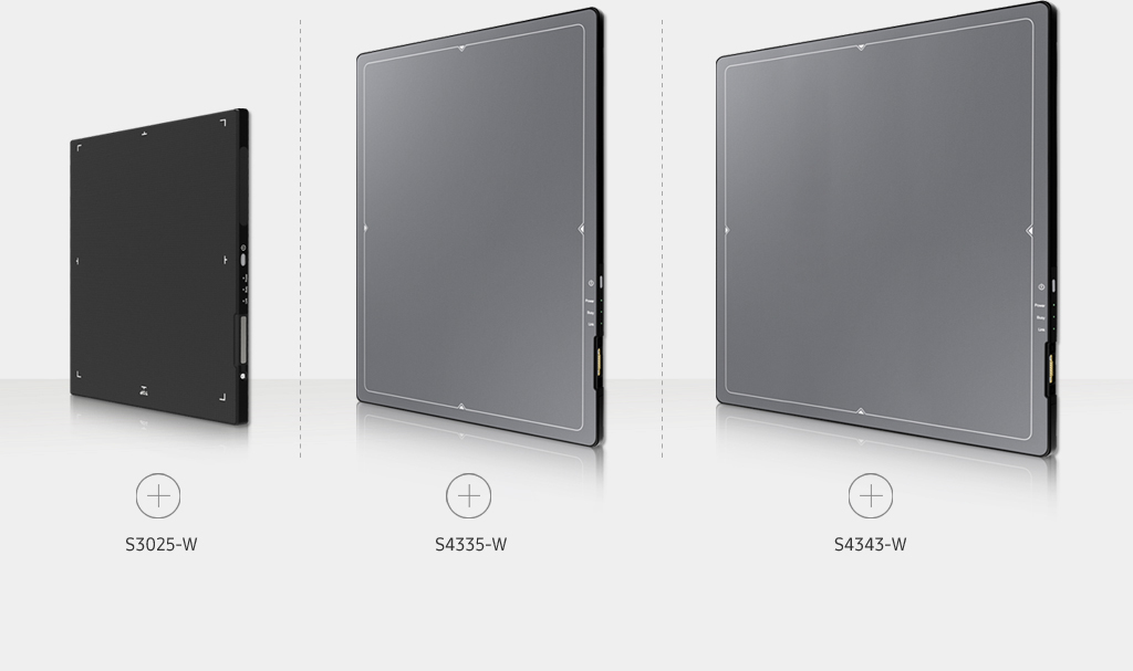 Drei Detektoren von Samsung in unterschiedlichen Größen.