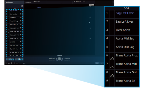 layout del software EZ- Exam+ in fase di utilizzo