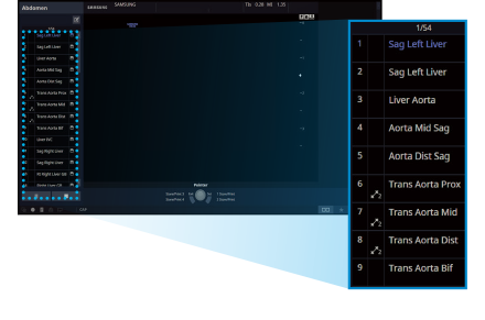 layout del software EZ- Exam+ in fase di utilizzo