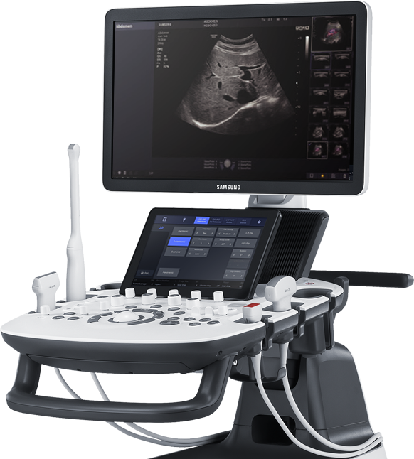 Ecografo in funzione